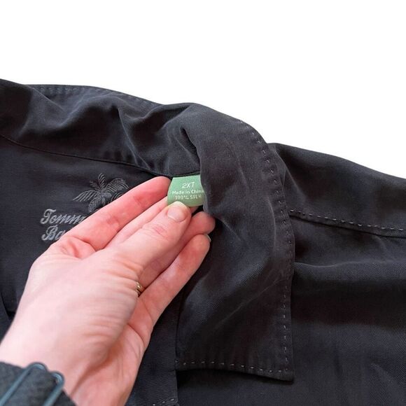 TOMMY BAHAMA Men’s 100% Silk Graphite Casual Button Down Size 2XT - Picture 4 of 8